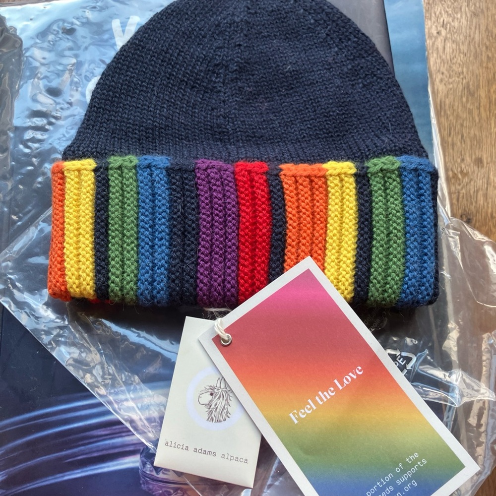 Alicia Adams Alpaca Multicolor Striped Beanie